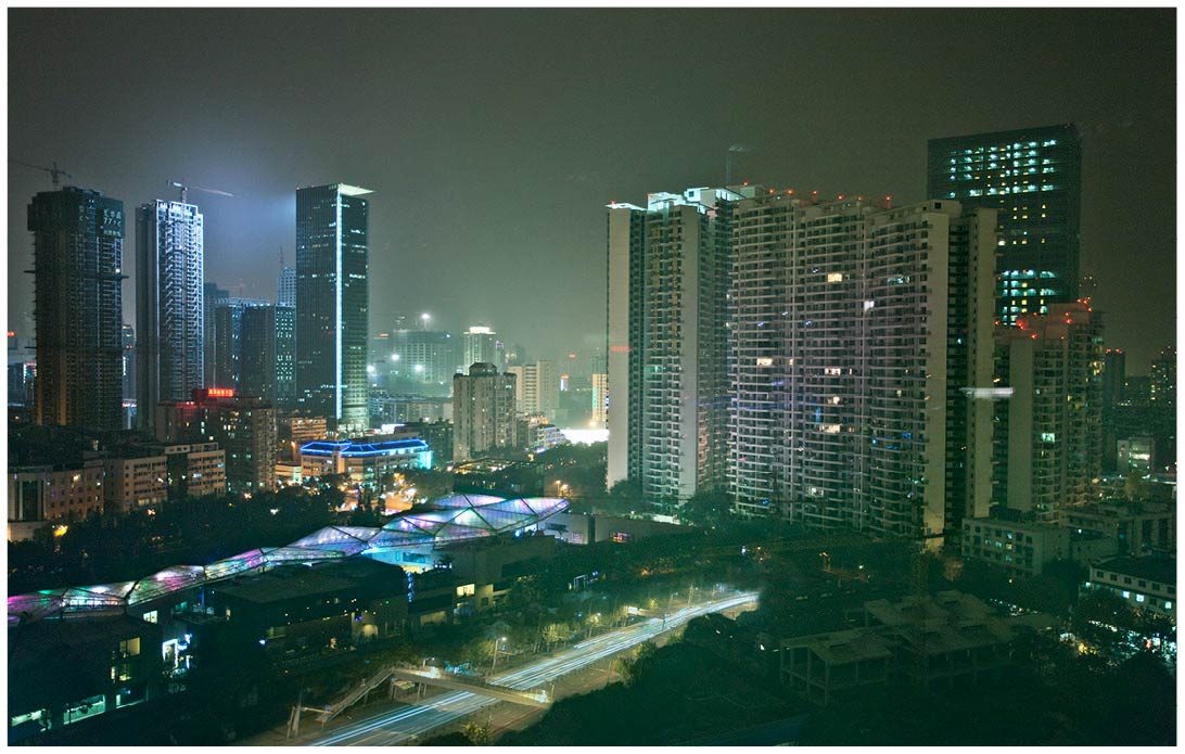 Chengdu Hochhäuser bei Nacht